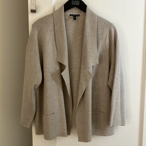 NWOT Eileen Fisher 100% Wool Knit Boxy Jacket size 1X - Picture 9 of 9